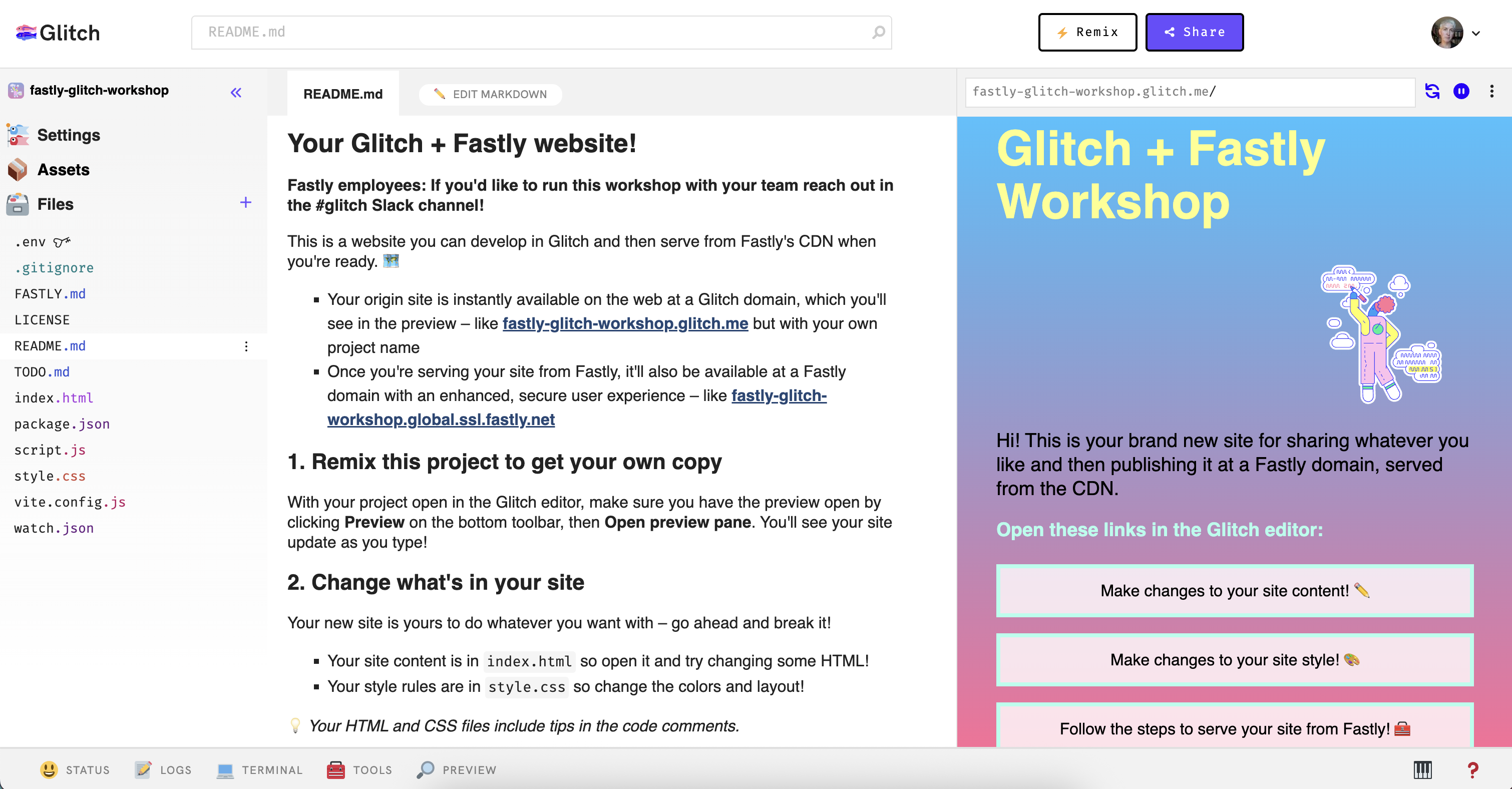 glitch and fastly project